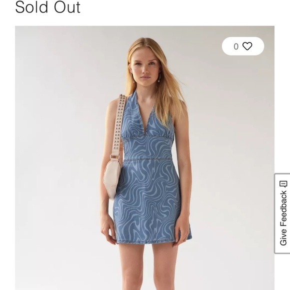 Blue and White Halter Dress - Picture 3 of 3